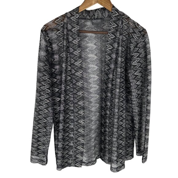 Additions By Chicos Sheer Open Front Cardigan Lightweight Long Sleeve Size L - Picture 1 of 7